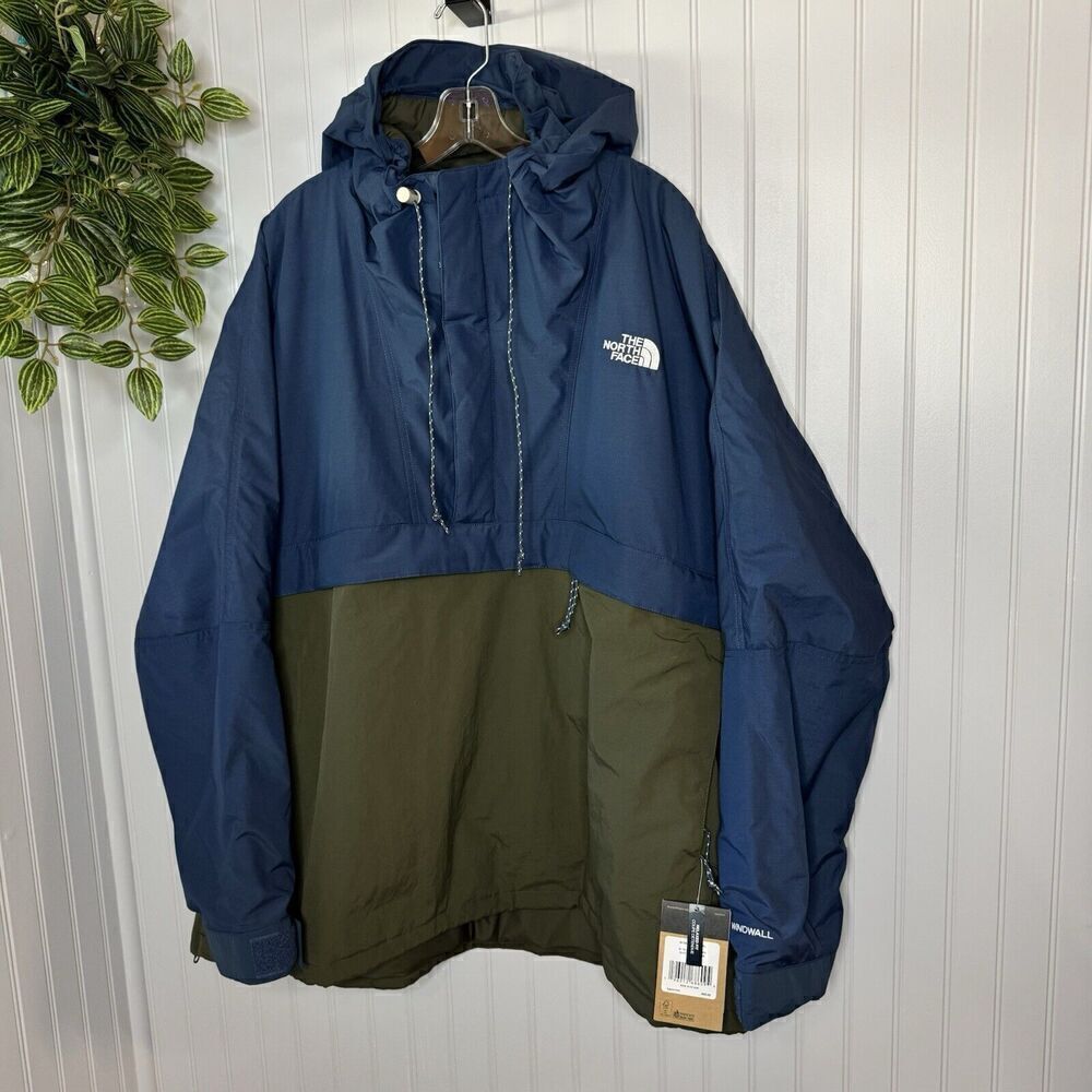 The North Face Men Sz 2XL '78 Low-Fi Hi-TEK WaterProof Windjammer Jacket Blue Gr